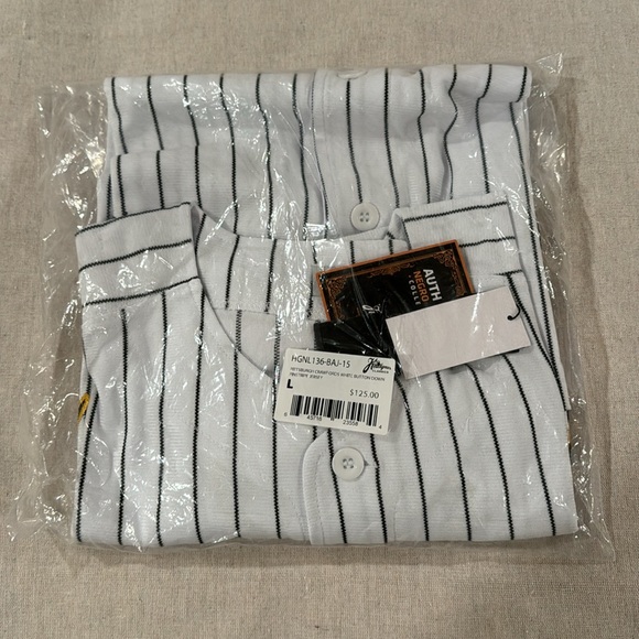PITTSBURGH Headgear Classics Nostalgia Co. Button Down Pinstripe Jersey sz L - Picture 3 of 14